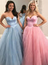 Alluring Sweetheart Shinny Tulle A Line Prom Dresses with Beadings LBQ2486
